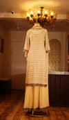 Awadhi Cream Gold Sharara Set