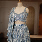 Cool Blue Printed Lehenga